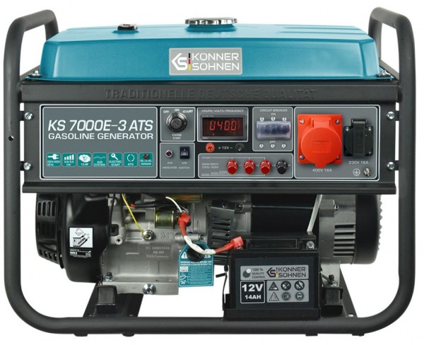 Könner&Söhnen Benzin Generator 230V 400V Stromaggregat KS7000E-3 ATS