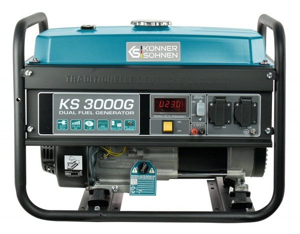 Könner&Söhnen Gas und Benzin 3 KW Stromaggregat Generator KS3000G